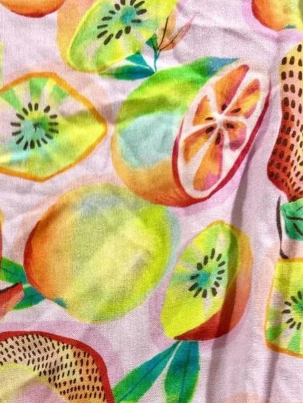 Anthropologie Farm Rio Tropical Fruit Print Beaded Wrap Top Small - Picture 12 of 14